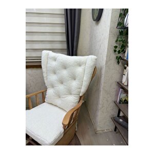 Asedia Mama Puflu Naturel Teddy Krem Minderli Puflu Sallanan Sandalye Emzirme Koltuğu