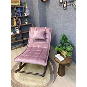 Miskin Ceviz Pembe Sallanan Sandalye Dinlenme Emzirme Baba Tv Okuma Uzanma Koltuğu Berjer Pembe