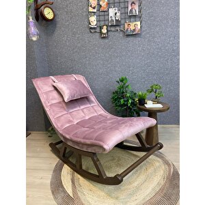 Miskin Ceviz Pembe Sallanan Sandalye Dinlenme Emzirme Baba Tv Okuma Uzanma Koltuğu Berjer Pembe