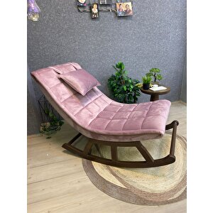 Miskin Ceviz Pembe Sallanan Sandalye Dinlenme Emzirme Baba Tv Okuma Uzanma Koltuğu Berjer