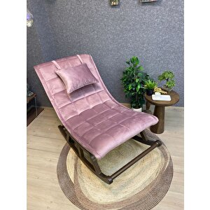 Miskin Ceviz Pembe Sallanan Sandalye Dinlenme Emzirme Baba Tv Okuma Uzanma Koltuğu Berjer