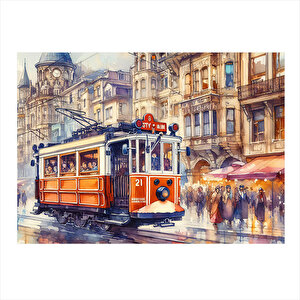 Taksim Tramvay Modern Mdf Tablo 35cm X50cm 35x50 cm