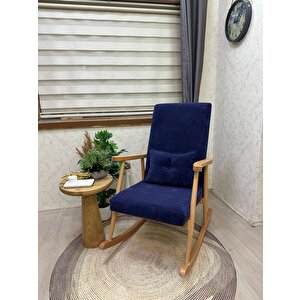 Trend Naturel Lacivert Sallanan Sandalye Dinlenme Emzirme Baba Tv Okuma Koltuğu Berjer