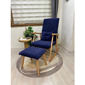 Trend Naturel Lacivert Sallanan Sandalye Dinlenme Emzirme Baba Tv Okuma Koltuğu Berjer