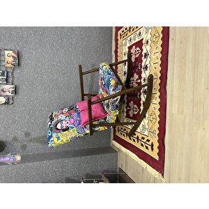 Trend Ceviz Diego Modern Ahşap Sallanan Sandalye Dinlenme Emzirme Baba Tv Okuma Koltuğu Berjer Çok Renkli
