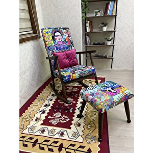 Trend Ceviz Diego Modern Ahşap Sallanan Sandalye Dinlenme Emzirme Baba Tv Okuma Koltuğu Berjer Çok Renkli