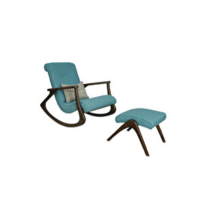 Ekol Ceviz Mavi Sallanan Sandalye Modern Dinlenme Emzirme Baba Tv Okuma Koltuğu Berjer