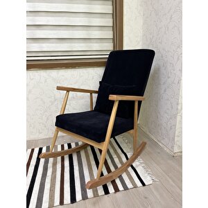 Trend Naturel Siyah Sallanan Sandalye Dinlenme Emzirme Baba Tv Okuma Koltuğu Berjer Siyah