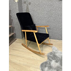 Trend Naturel Siyah Sallanan Sandalye Dinlenme Emzirme Baba Tv Okuma Koltuğu Berjer Siyah