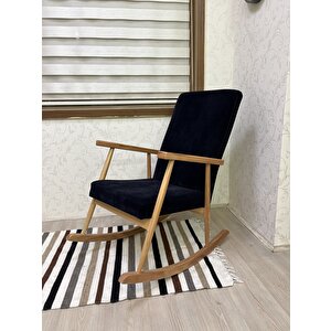 Trend Naturel Siyah Sallanan Sandalye Dinlenme Emzirme Baba Tv Okuma Koltuğu Berjer Siyah