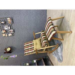 Trend Naturel Ekose Hardal Sallanan Sandalye Dinlenme Emzirme Baba Tv Okuma Koltuğu Berjer