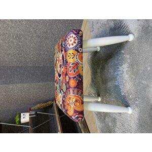 Trend Lake Retro Puf Ayak Ucu Puf Makyaj Koltuğu Ahşap Tabure