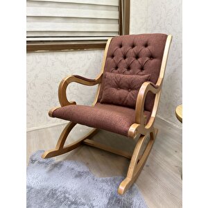 Rustik Naturel Yanık Turuncu Sallanan Sandalye Dinlenme Emzirme Baba Tv Okuma Uzanma Koltuğu Berjer