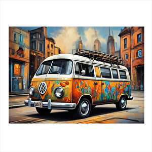 Retro Minibüs Mdf Tablo 35cm X50cm 35x50 cm