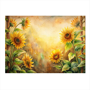 Ay Çiçeği Dekoratif Mdf Tablo 35cm X50cm 35x50 cm