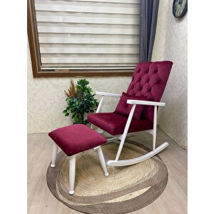 Trend Lake Bordo Kapitoneli Sallanan Sandalye Dinlenme Emzirme Baba Tv Okuma Koltuğu Berjer