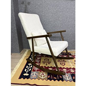 Trend Ceviz Teddy Krem Sallanan Sandalye Dinlenme Emzirme Baba Tv Okuma Koltuğu Berjer Krem