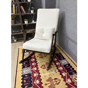 Trend Ceviz Teddy Krem Sallanan Sandalye Dinlenme Emzirme Baba Tv Okuma Koltuğu Berjer