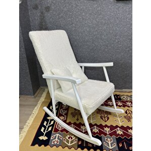 Trend Lake Teddy Krem Sallanan Sandalye Dinlenme Emzirme Baba Tv Okuma Koltuğu Berjer Krem
