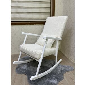 Trend Lake Teddy Krem Sallanan Sandalye Dinlenme Emzirme Baba Tv Okuma Koltuğu Berjer Krem