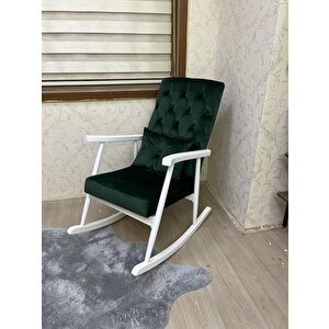 Trend Lake Zümrüt Yeşil Kapitoneli Sallanan Sandalye Dinlenme Emzirme Baba Tv Okuma Koltuğu Berjer Yeşil