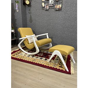 Ekol Lake Sarı Sallanan Sandalye Modern Dinlenme Emzirme Baba Tv Okuma Koltuğu Berjer Sarı