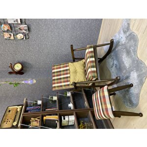 Trend Ceviz Ekose Hardal Sallanan Sandalye Dinlenme Emzirme Baba Tv Okuma Koltuğu Berjer