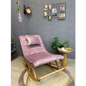 Miskin Naturel Pembe Sallanan Sandalye Dinlenme Emzirme Baba Tv Okuma Uzanma Koltuğu Berjer Pembe