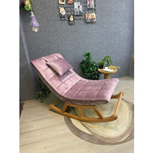 Miskin Naturel Pembe Sallanan Sandalye Dinlenme Emzirme Baba Tv Okuma Uzanma Koltuğu Berjer