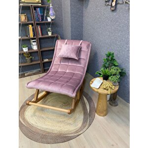Miskin Naturel Pembe Sallanan Sandalye Dinlenme Emzirme Baba Tv Okuma Uzanma Koltuğu Berjer