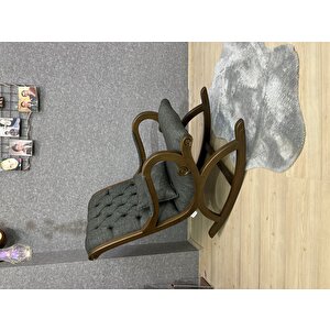 Rustik Ceviz Yeşil Sallanan Sandalye Dinlenme Emzirme Baba Tv Okuma Uzanma Koltuğu Berjer Yeşil