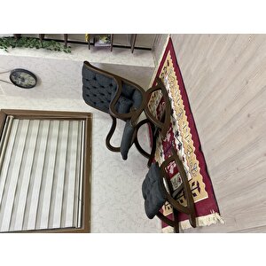 Rustik Ceviz Yeşil Sallanan Sandalye Dinlenme Emzirme Baba Tv Okuma Uzanma Koltuğu Berjer Yeşil