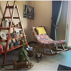 Miskin Naturel Retro Sallanan Sandalye Dinlenme Emzirme Baba Tv Okuma Uzanma Koltuğu Berjer