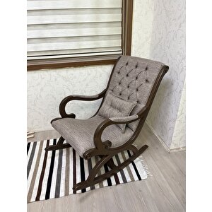 Rustik Ceviz Kahve Sallanan Sandalye Dinlenme Emzirme Baba Tv Okuma Uzanma Koltuğu Berjer Kahverengi