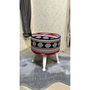 Asedia Miskin Lake Kilim Desen Yuvarlak Puf Ayakucu Tabure