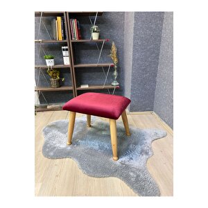Asedia Trend Naturel Bordo Ahşap Ayak Uzatma Pufu Makyaj Koltuğu Bench Tabure