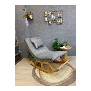 Asedia Miskin Naturel Sofa Gri Sallanan Sandalye Dinlenme Emzirme Baba Tv Okuma Uzanma Koltuğu Berjer