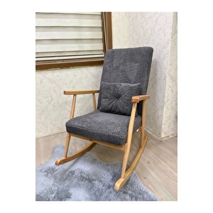 Asedia Trend Naturel Teddy Antrasit Sallanan Sandalye Dinlenme Emzirme Baba Tv Okuma Koltuğu Berjer