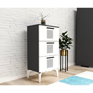 Assi̇mo (h) 3 Kapakli Etejer-şi̇fonyer Antrasit-Beyaz