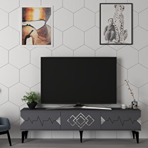 Rittim 180 Cm Tv Sehpası (alt Modül) Antrasit-Gümüş Antrasit Gümüş
