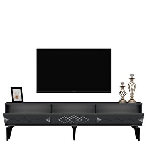 Rittim 180 Cm Tv Sehpası (alt Modül) Antrasit-Gümüş