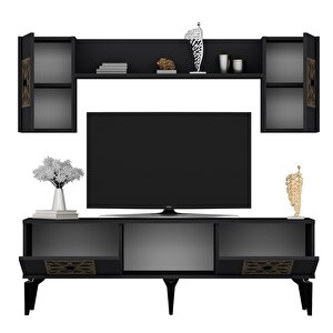 Mery Tv Üni̇tesi̇ Takimi Antrasit-(Ceviz desen)