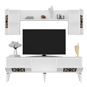 Mery Tv Üni̇tesi̇ Takimi Beyaz-(Ceviz desen)