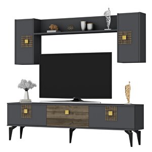 Lunna 180 cm Tv Üni̇tesi̇ Takimi Antrasit-Ceviz