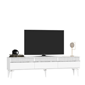 Defne 180 Cm Tv Sehpasi (alt Modül) Beyaz-Gümüş