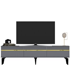 Defne 180 Cm Tv Sehpasi (alt Modül) Antrasit-Altın