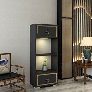 Lissa Ledli  Kitaplık Antrasit-Altın Antrasit Gold