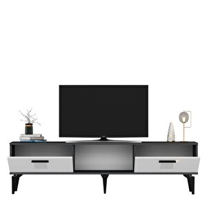 Assi̇mo Tv Sehpasi (alt Modül) Antrasit-Beyaz