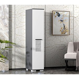 Assi̇mo (a) 1 Kapakli Dolap , Çok Amaçlı Dolap, Banyo Dolabı Antrasit-Beyaz