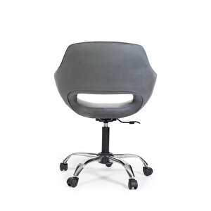 Krom Metal Ayaklı Ofis Çocuk Odası Çalışma Sandalyesi (ayarlanilabi̇li̇r)